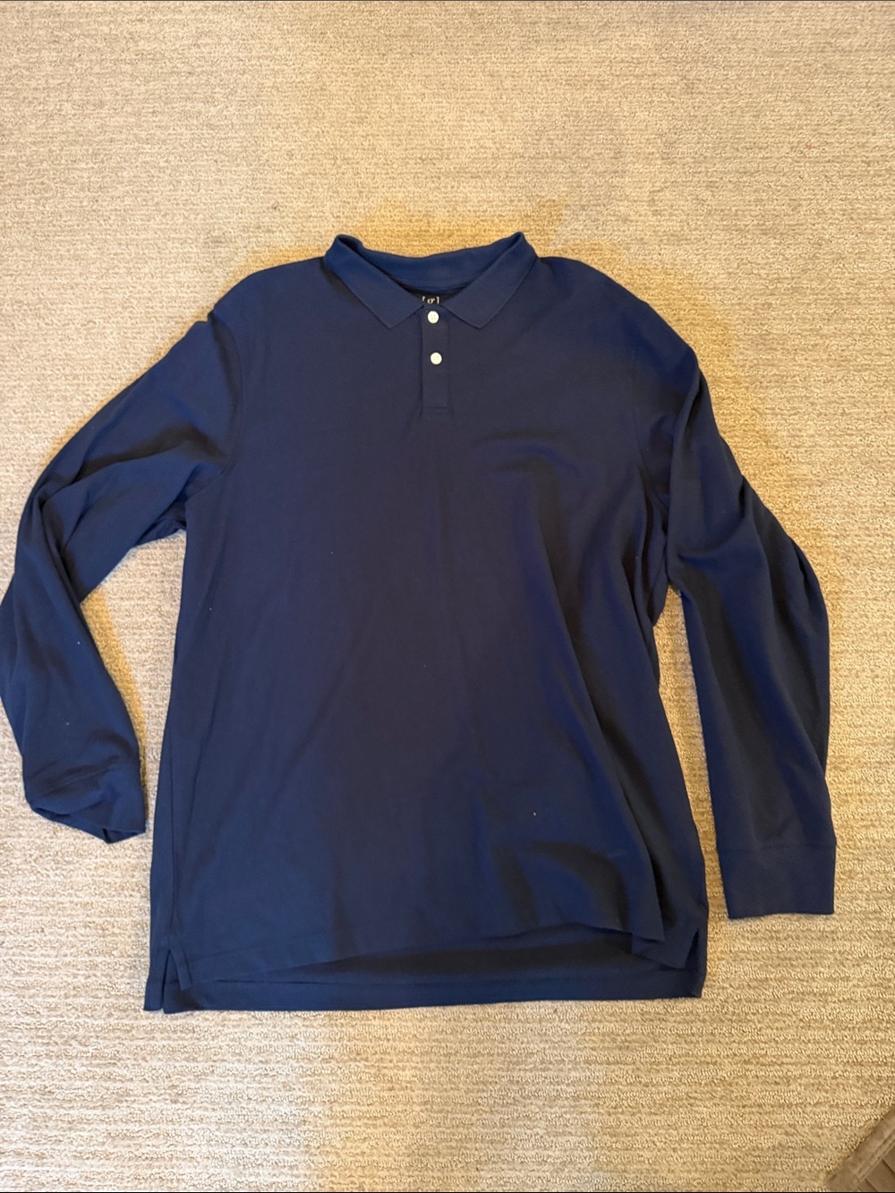 Men's George Navy Long-Sleeve Polo Shirt; size XL